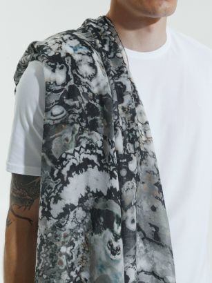 Шарф "Вулканический агат" 80*180, 70% шерсть 30% модал