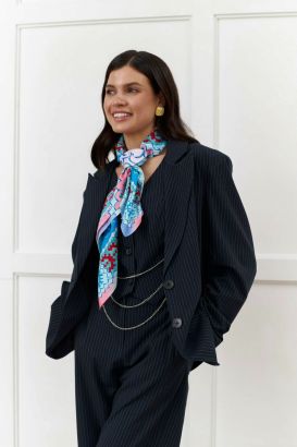 Платок "Северное сияние" , 90*90, 70% шёлк 30% вискоза ручн. подш.