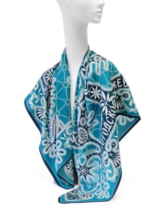 Платок "Вологодское кружево", 90*90, 70% шёлк 30% вискоза ручн. подш.