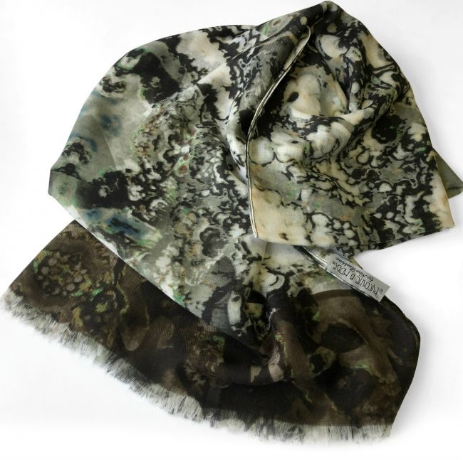 Шарф "Вулканический агат" 80*180, 70% шерсть 30% модал